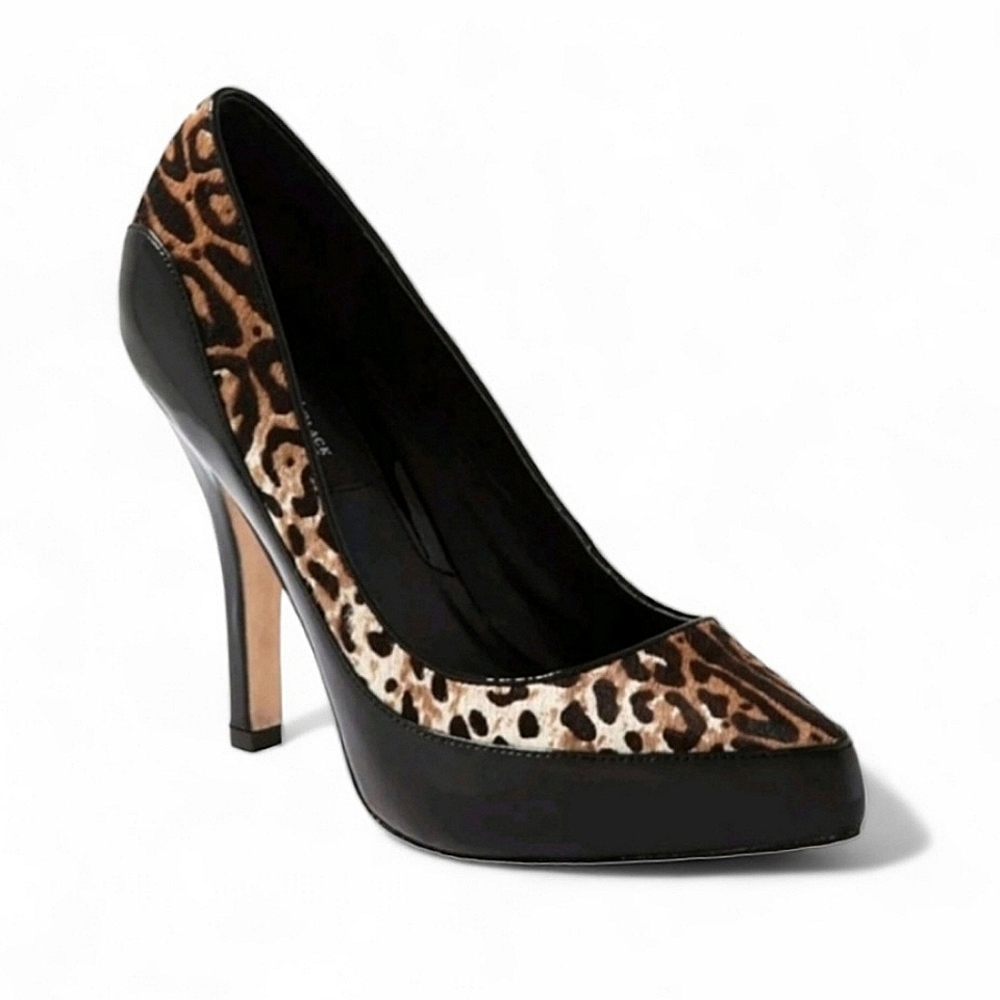 WHBM Marigold Leopard Haircalf Pump Leather Sole